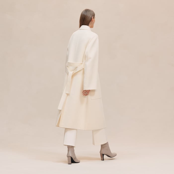 Blanc Naturel Cashmere Wrap Coat
