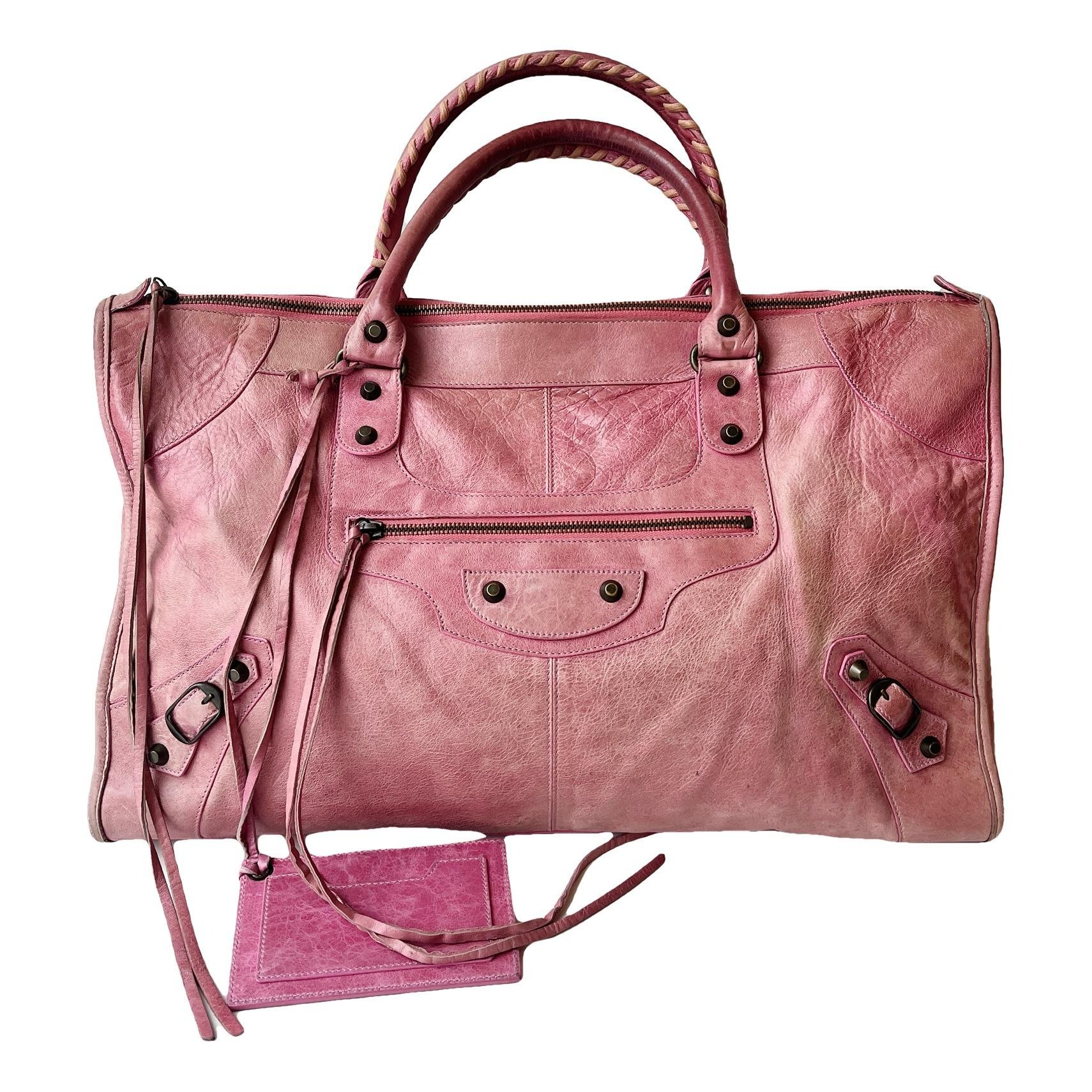 Work leather handbag