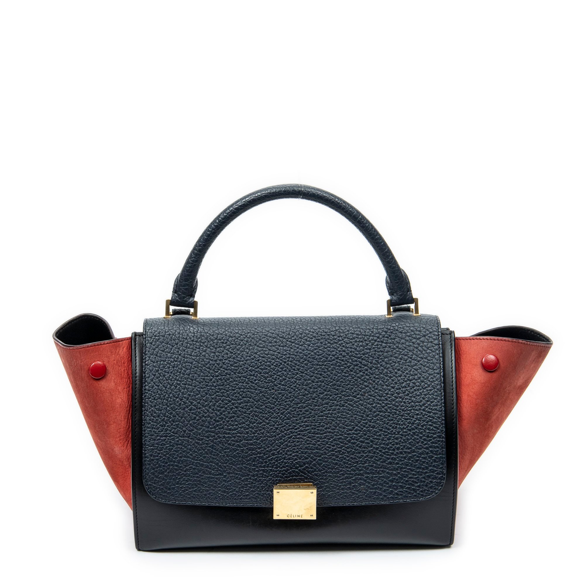 Trapèze leather handbag