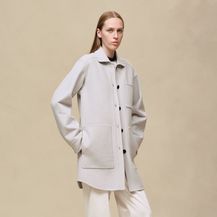 Gris Pervenche Overshirt Coat
