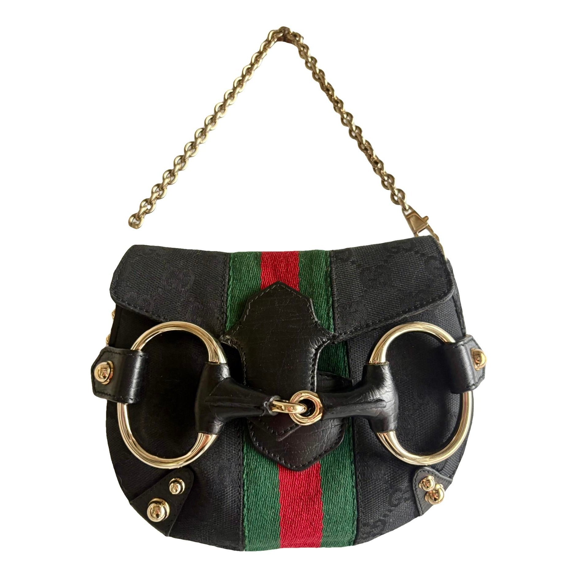 Horsebit Chain cloth handbag