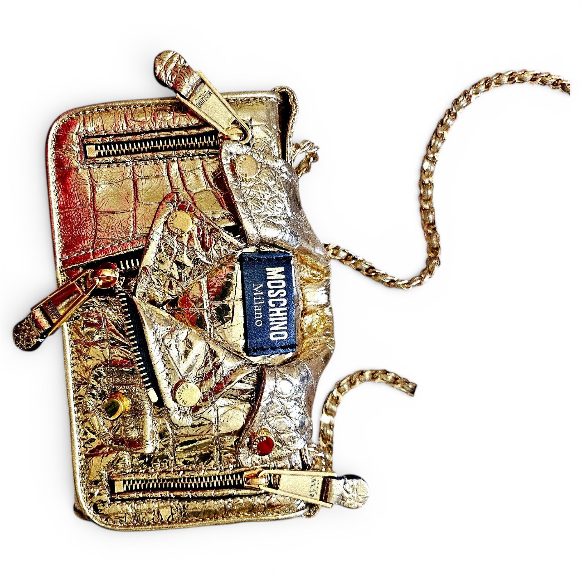 Moschino Biker leather crossbody bag