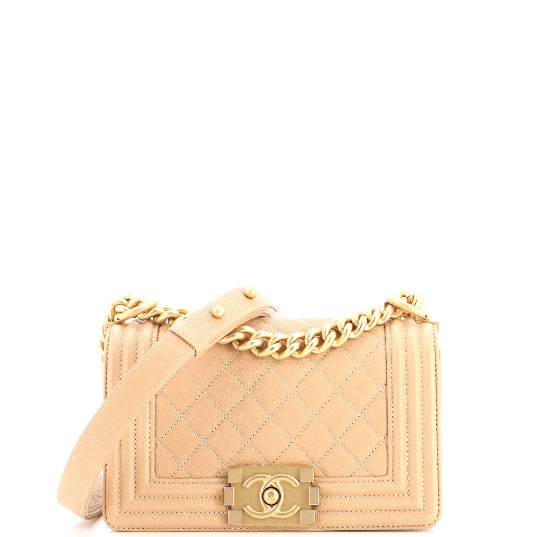 Boy Flap Bag Quilted Caviar Small