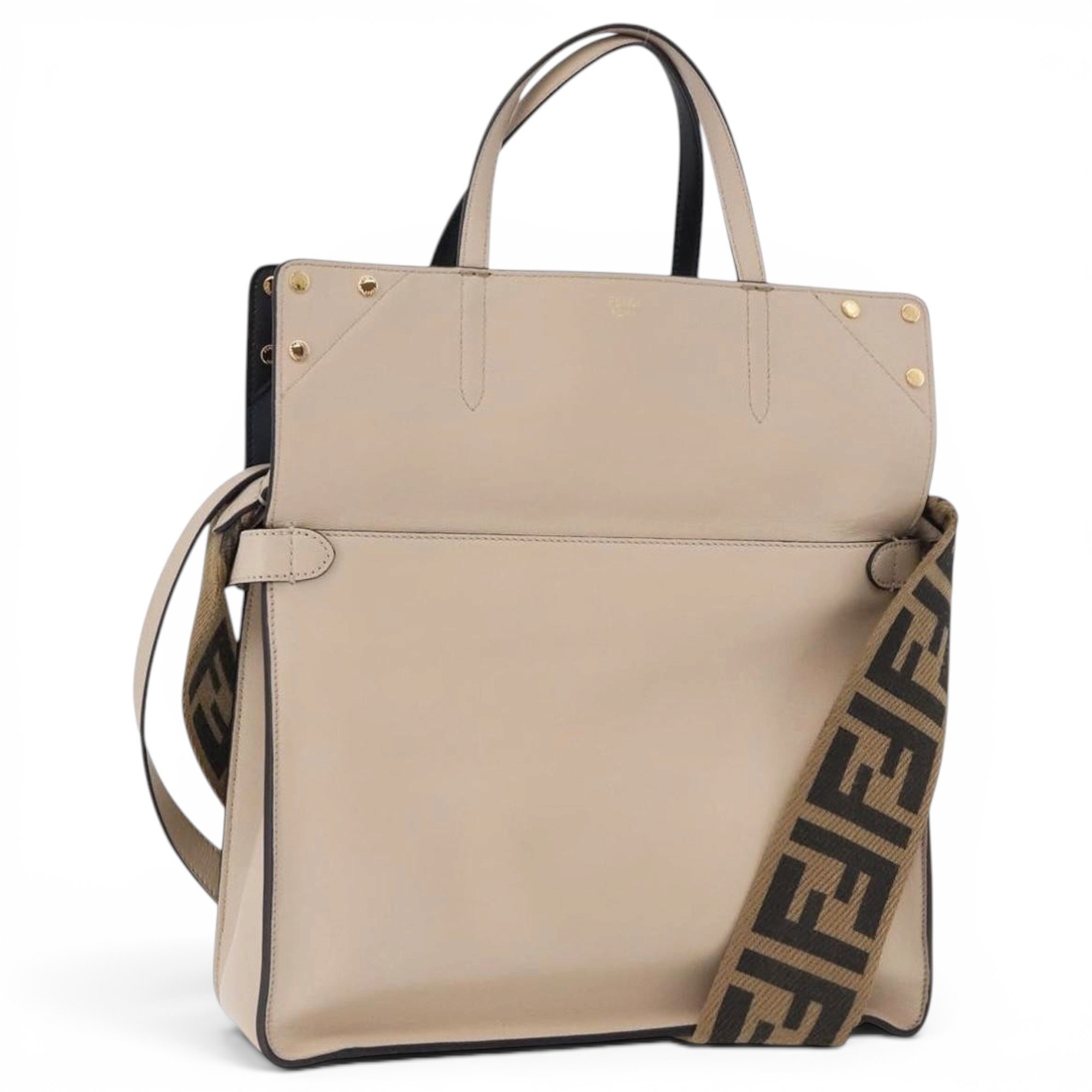 Flip leather tote