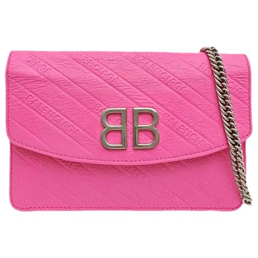 BB chain leather crossbody bag