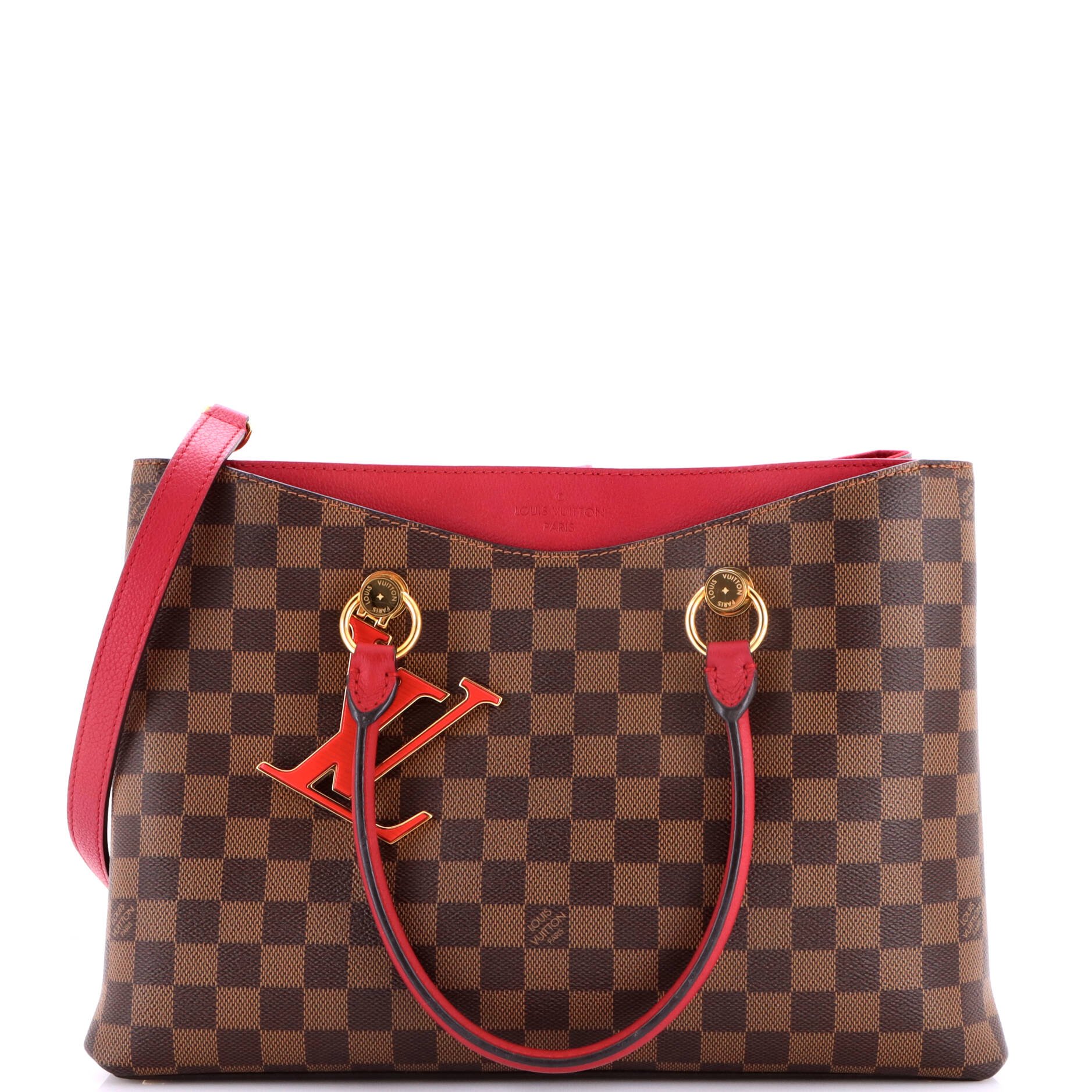 LV Riverside Handbag Damier with Leather
