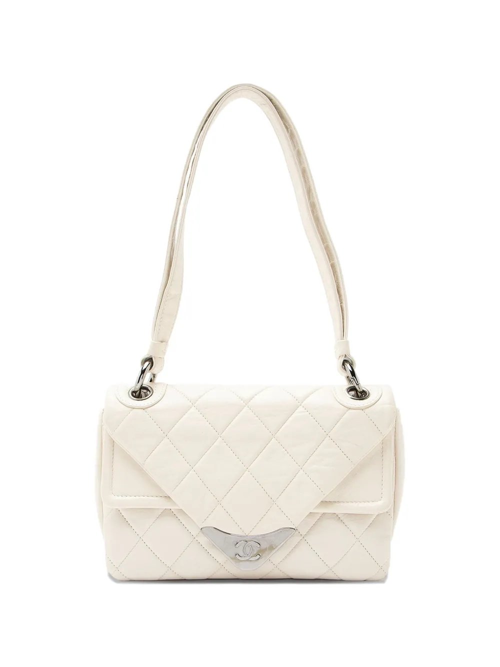 Envelope quilted lambskin shoulder bag