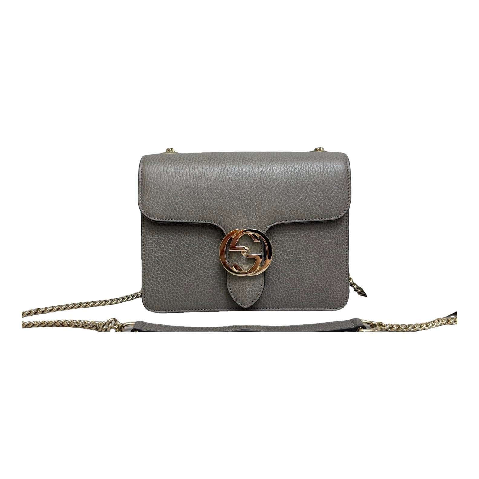 Interlocking leather handbag