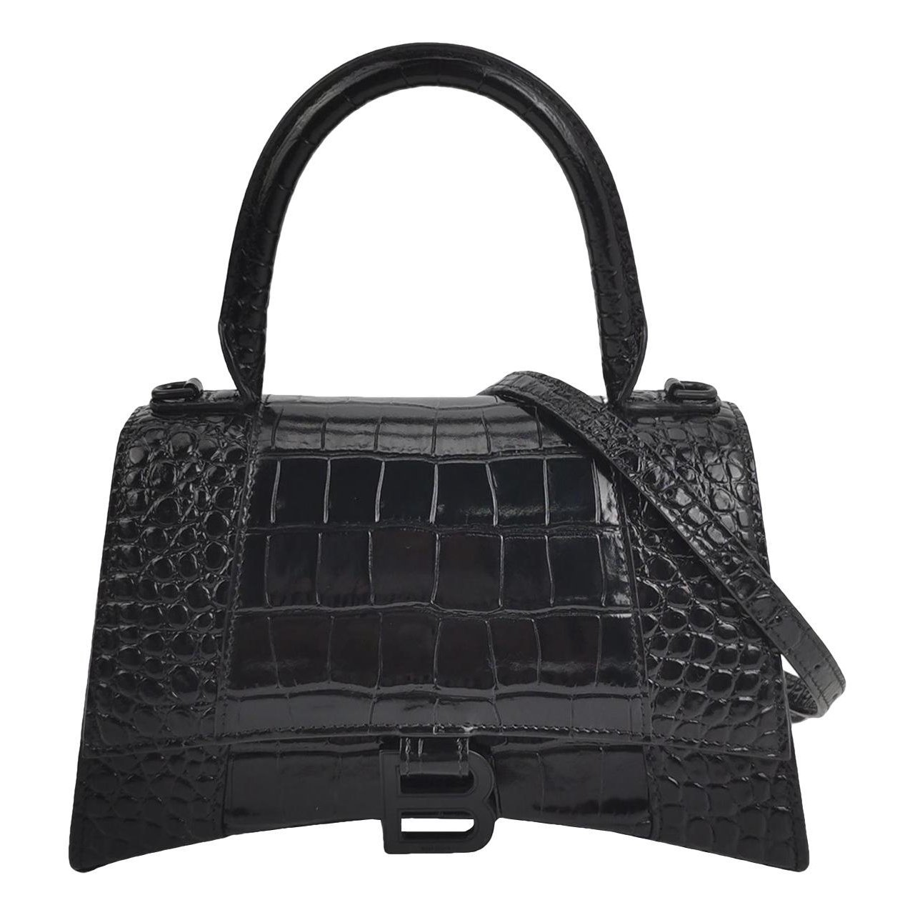 Hourglass leather handbag