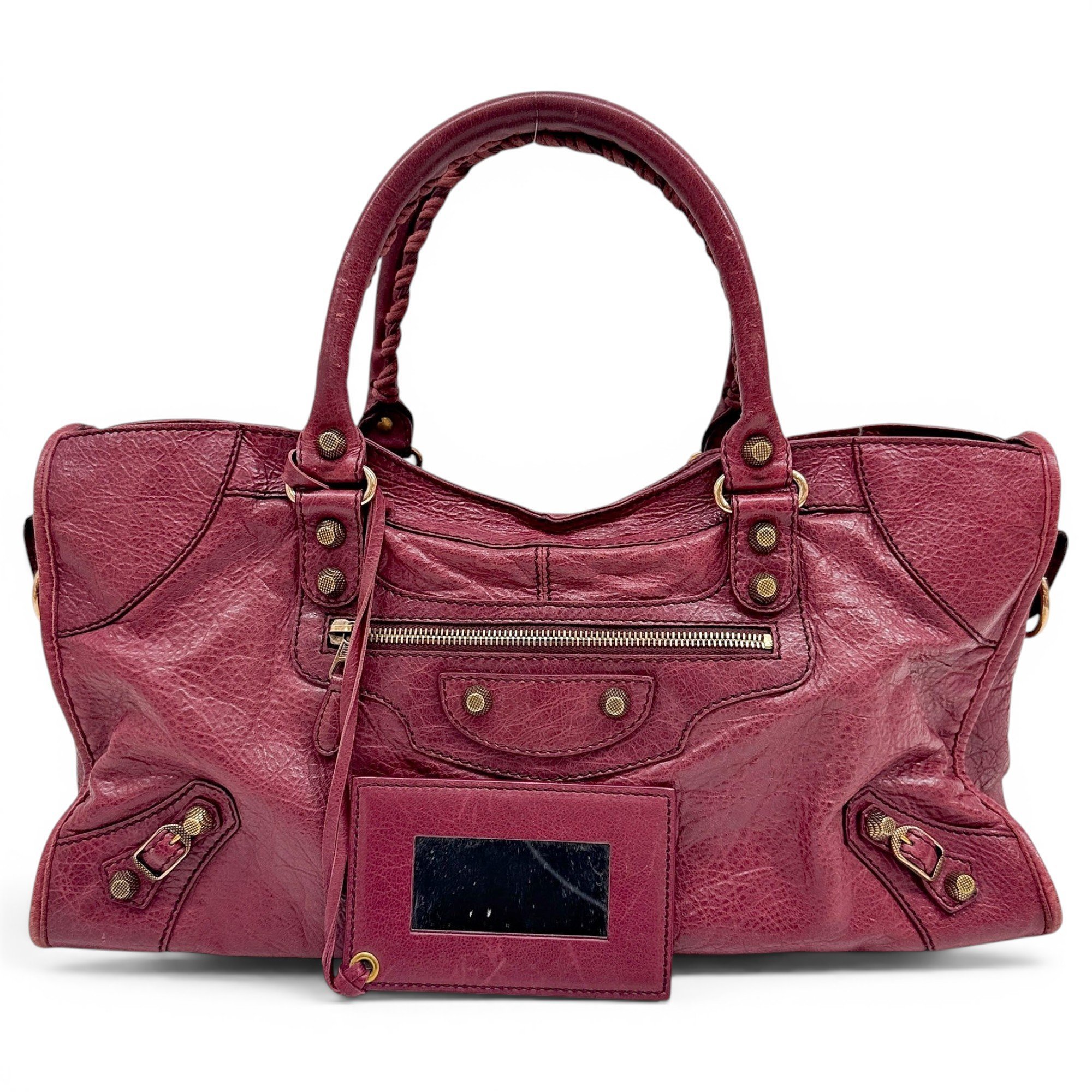 City leather handbag