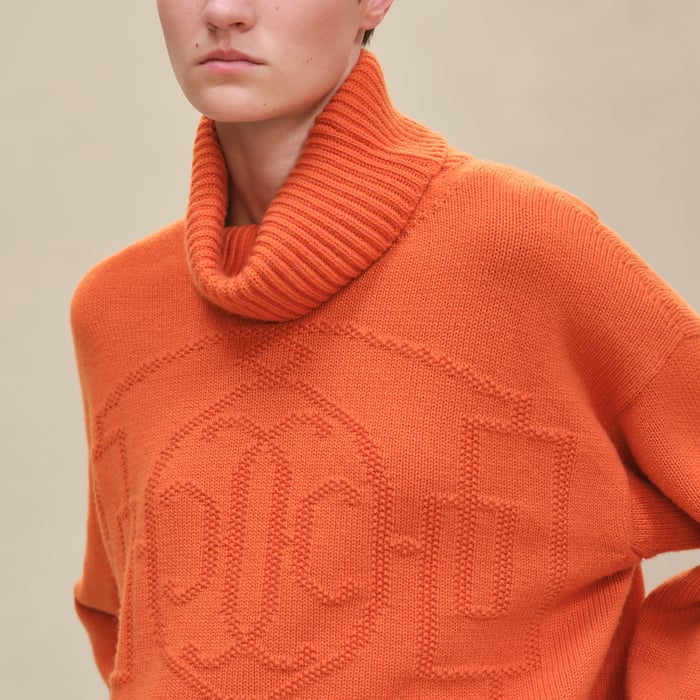 Cashmere "H Lift" Long-sleeve Sweater