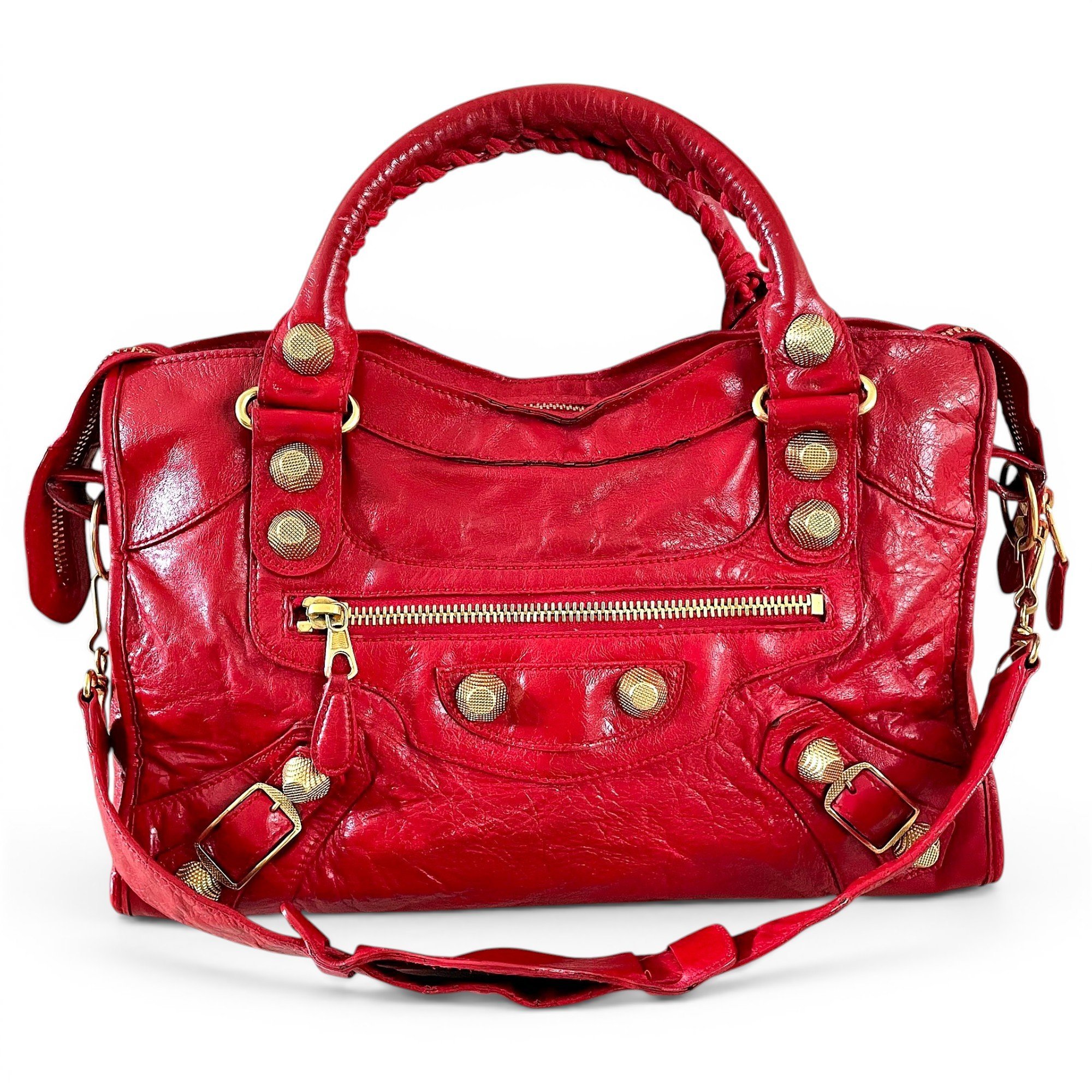 City leather handbag