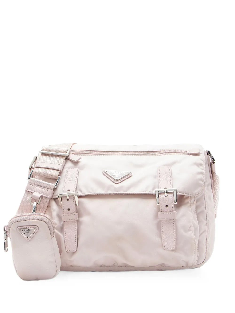 Re-Nylon double buckle messenger bag