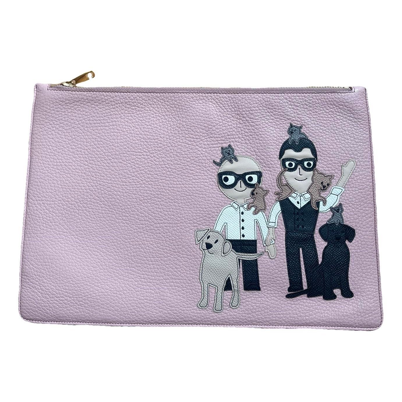 Leather clutch bag