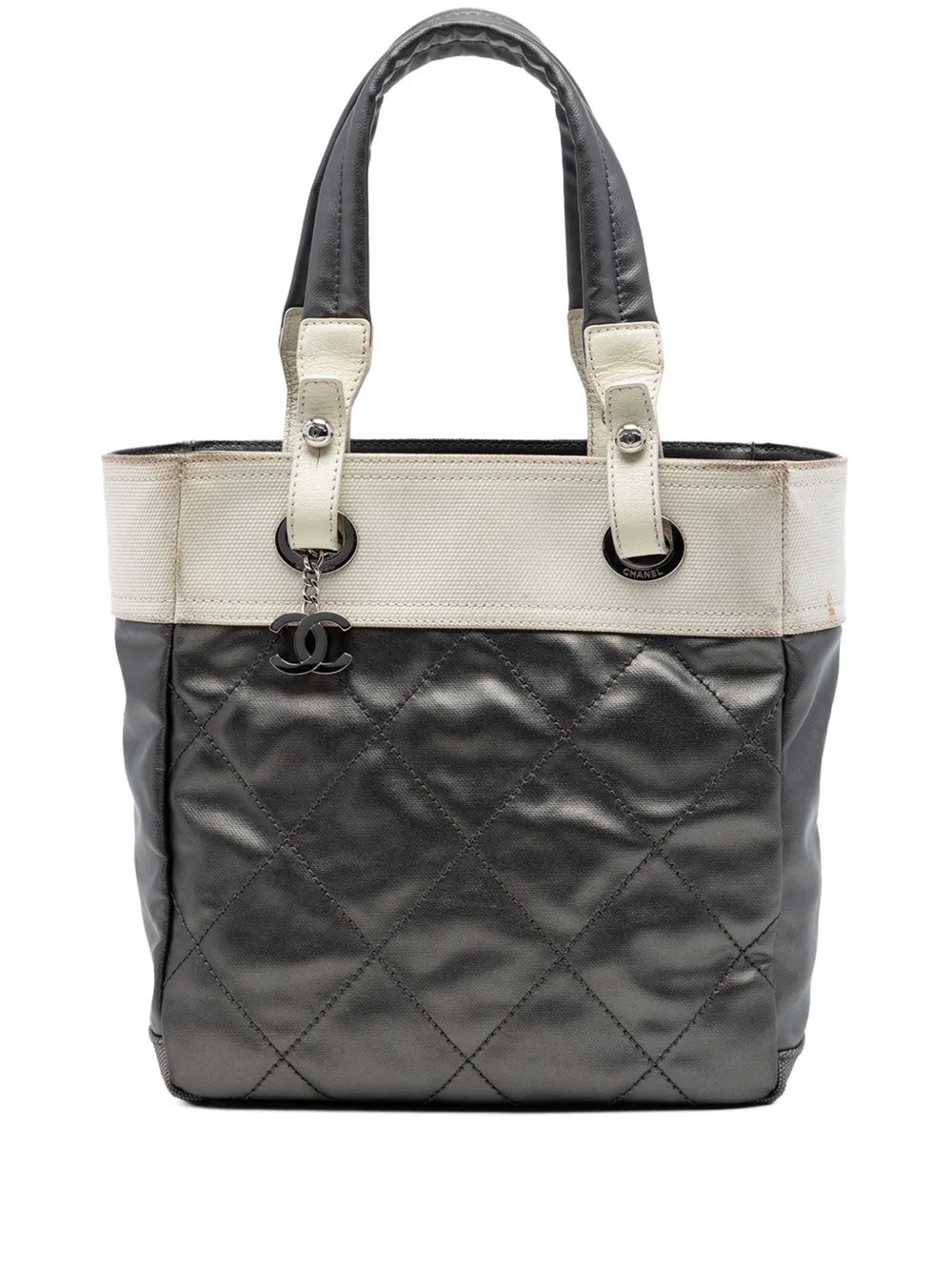 2006-2008 Small Bicolor Quilted Coated Canvas Paris Biarritz tote bag