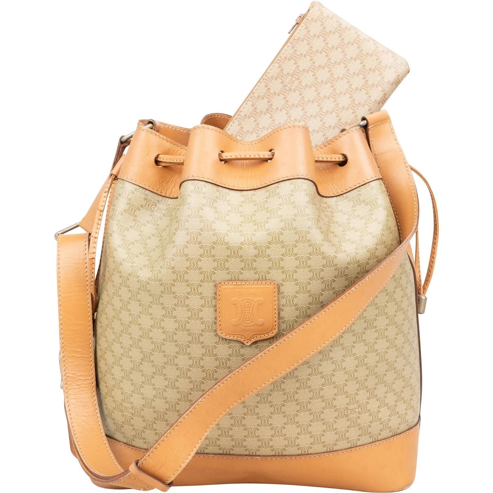 Clasp Bucket leather handbag