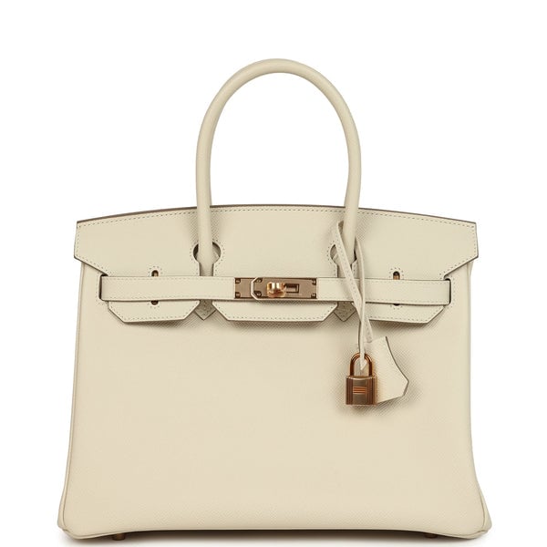 Hermes Pre-owned Hermes Birkin 30 Craie Epsom Rose Gold Hardware