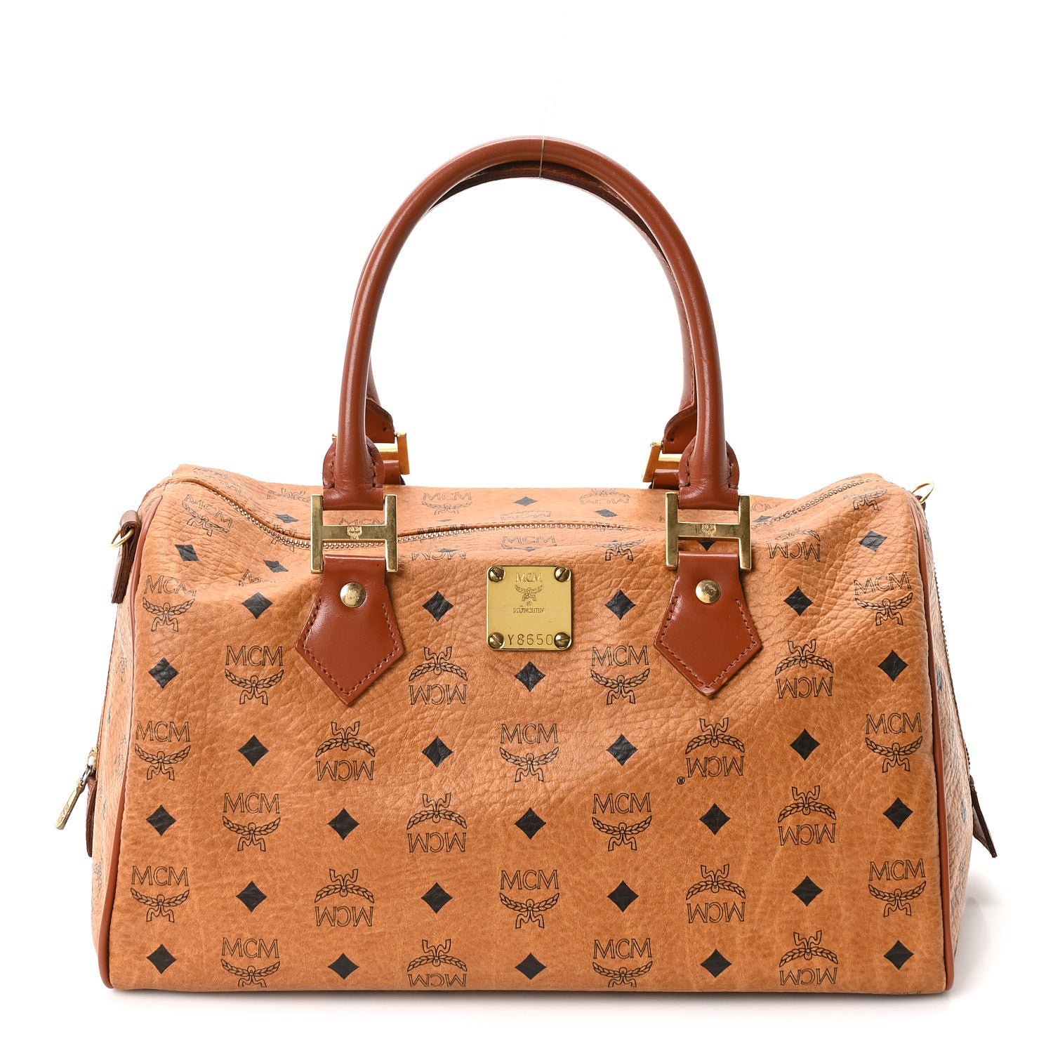 MCM MCM Visetos Essential Boston Bag Cognac