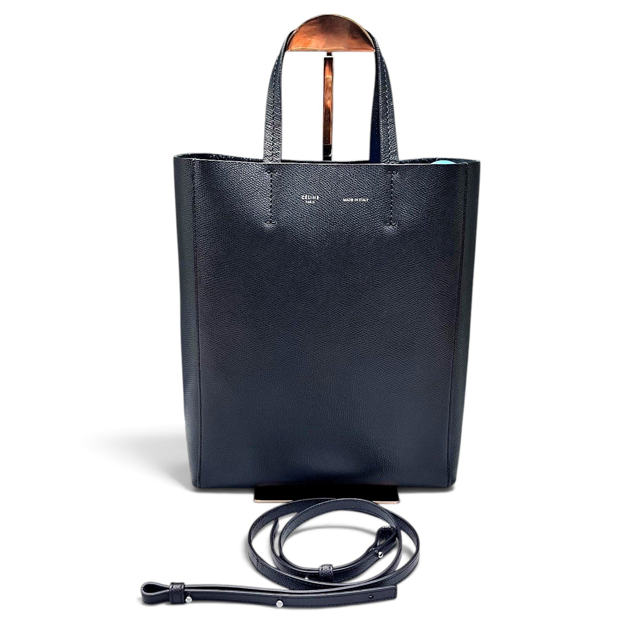 Gusset leather handbag