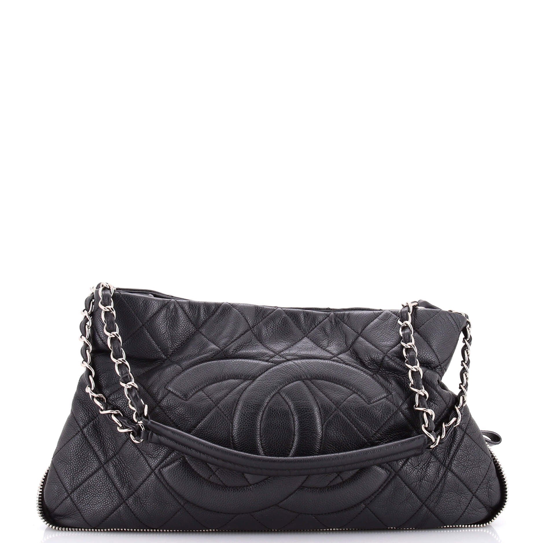 Timeless CC Expandable Tote Quilted Caviar Medium