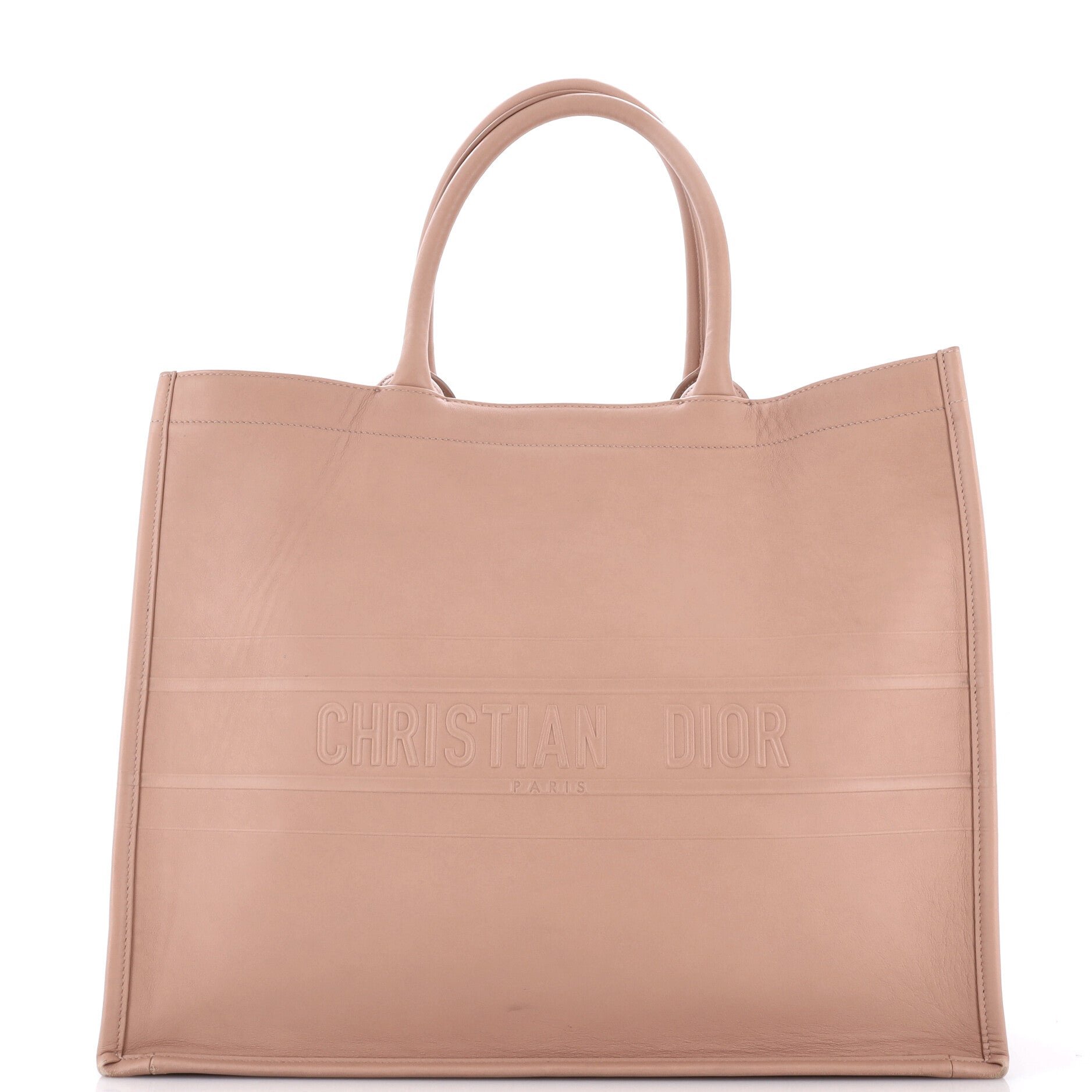 Book Tote Embossed Leather Large