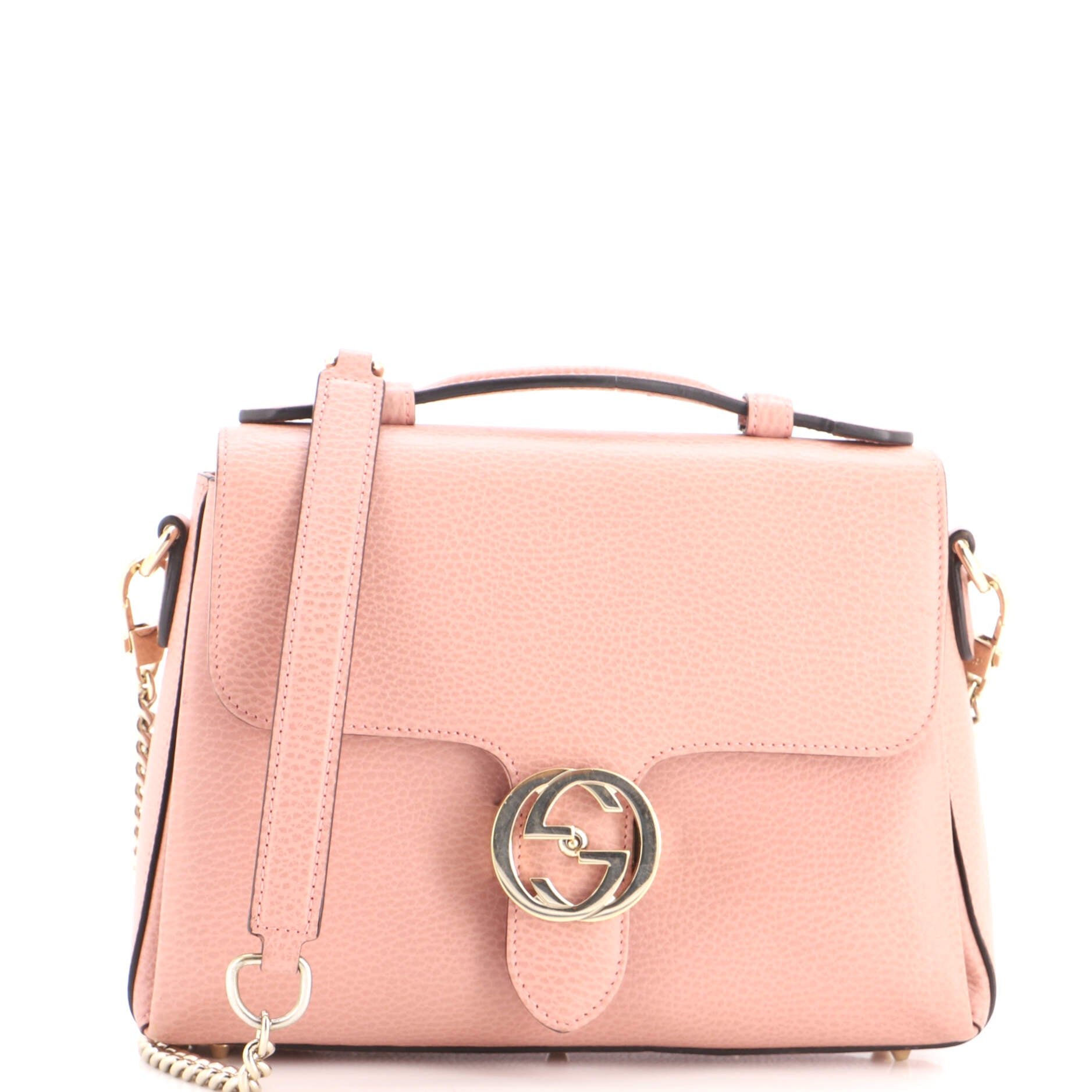 Interlocking Top Handle Bag Leather Small