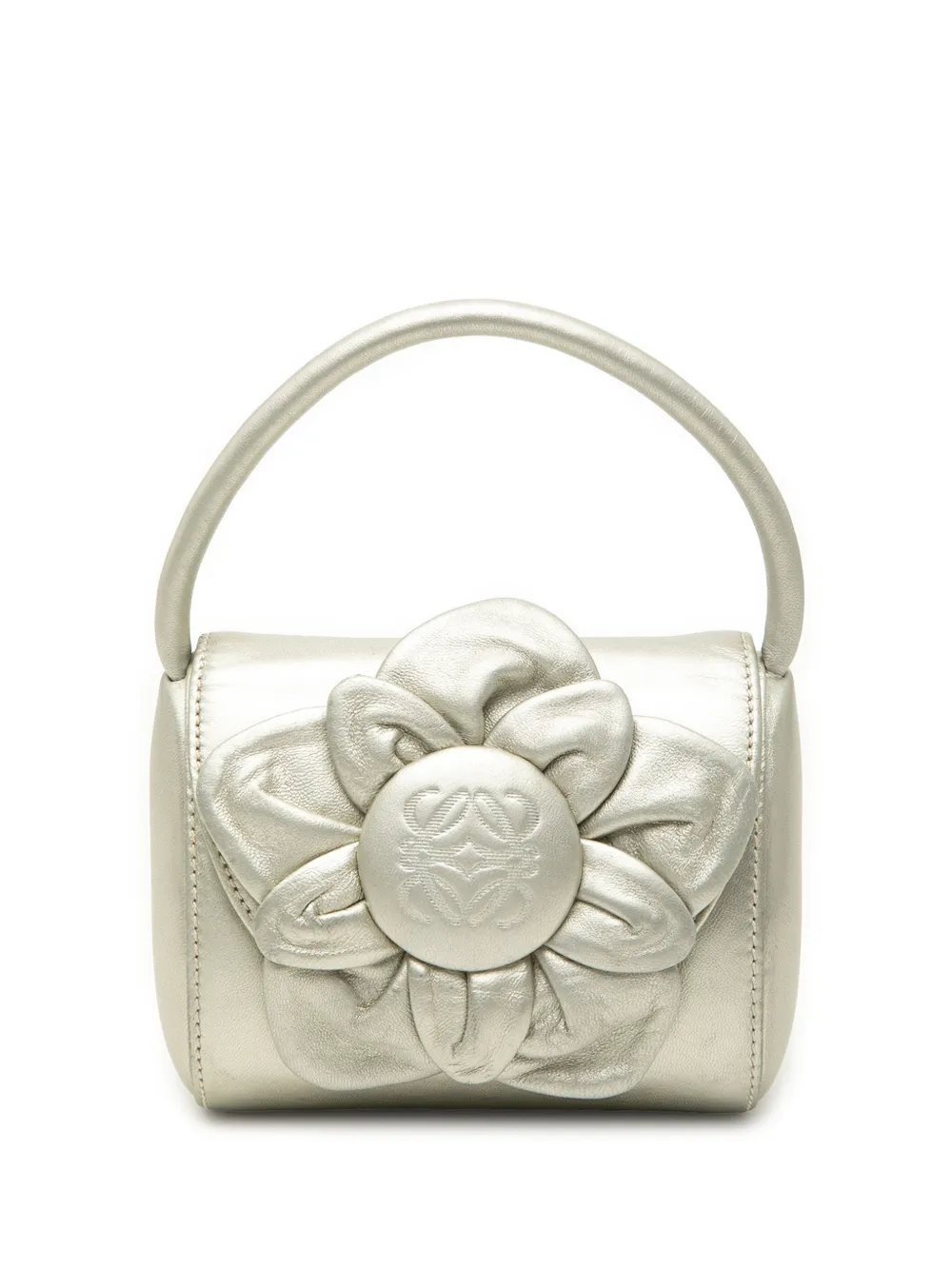1990-2000 Metallic Leather Anagram Flower handbag