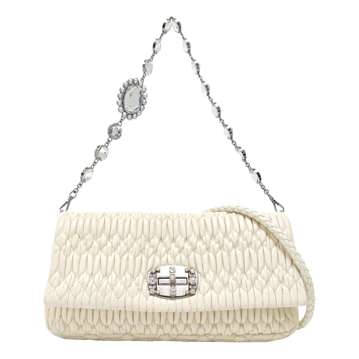 Miu Crystal leather handbag