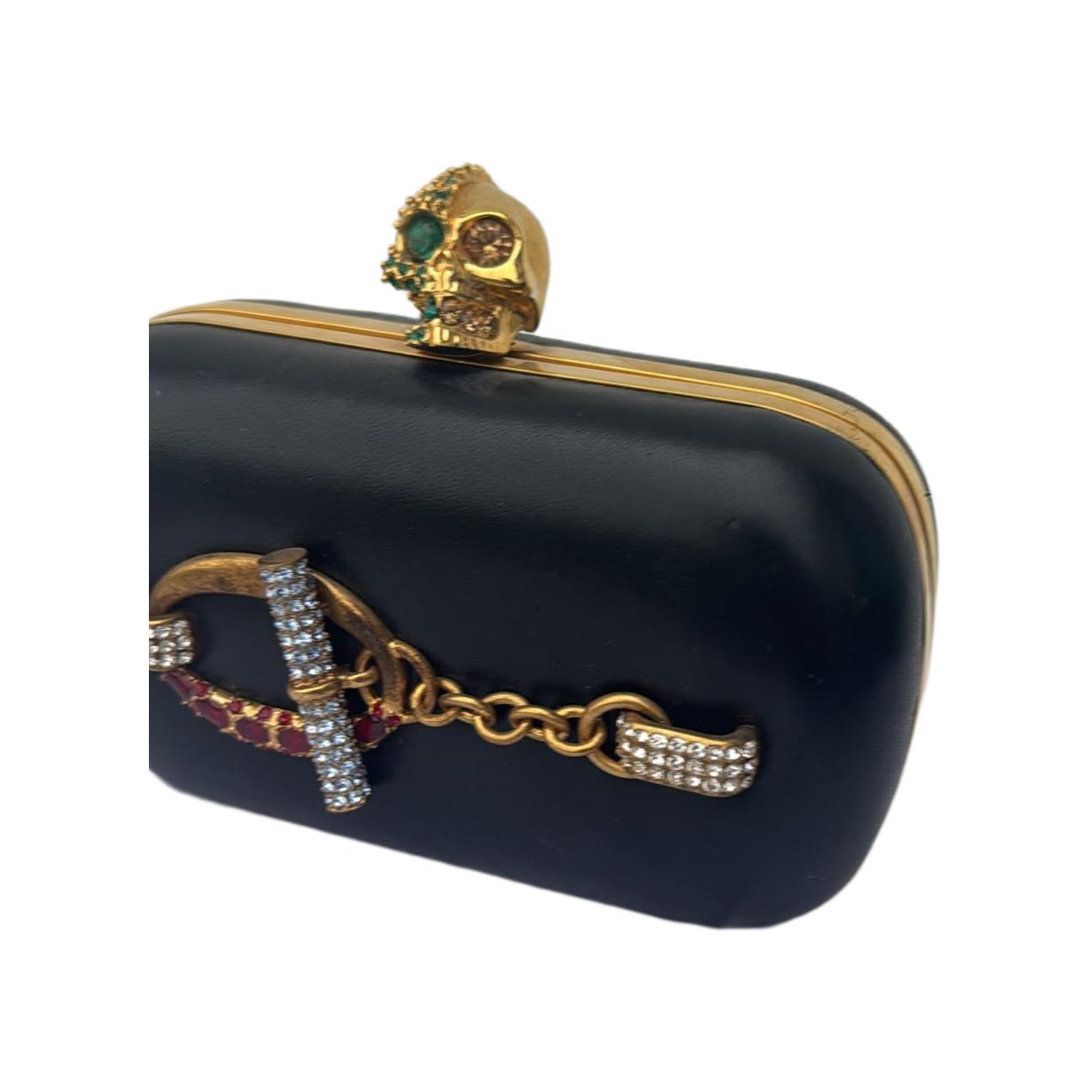 Alexander McQueen Skull leather clutch bag