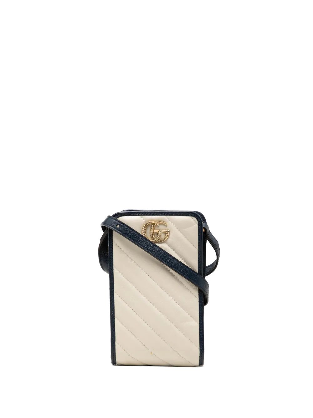 2016-2026 GG Marmont Matelasse Diagonal Calfskin Torchon Phone Holder crossbody bag