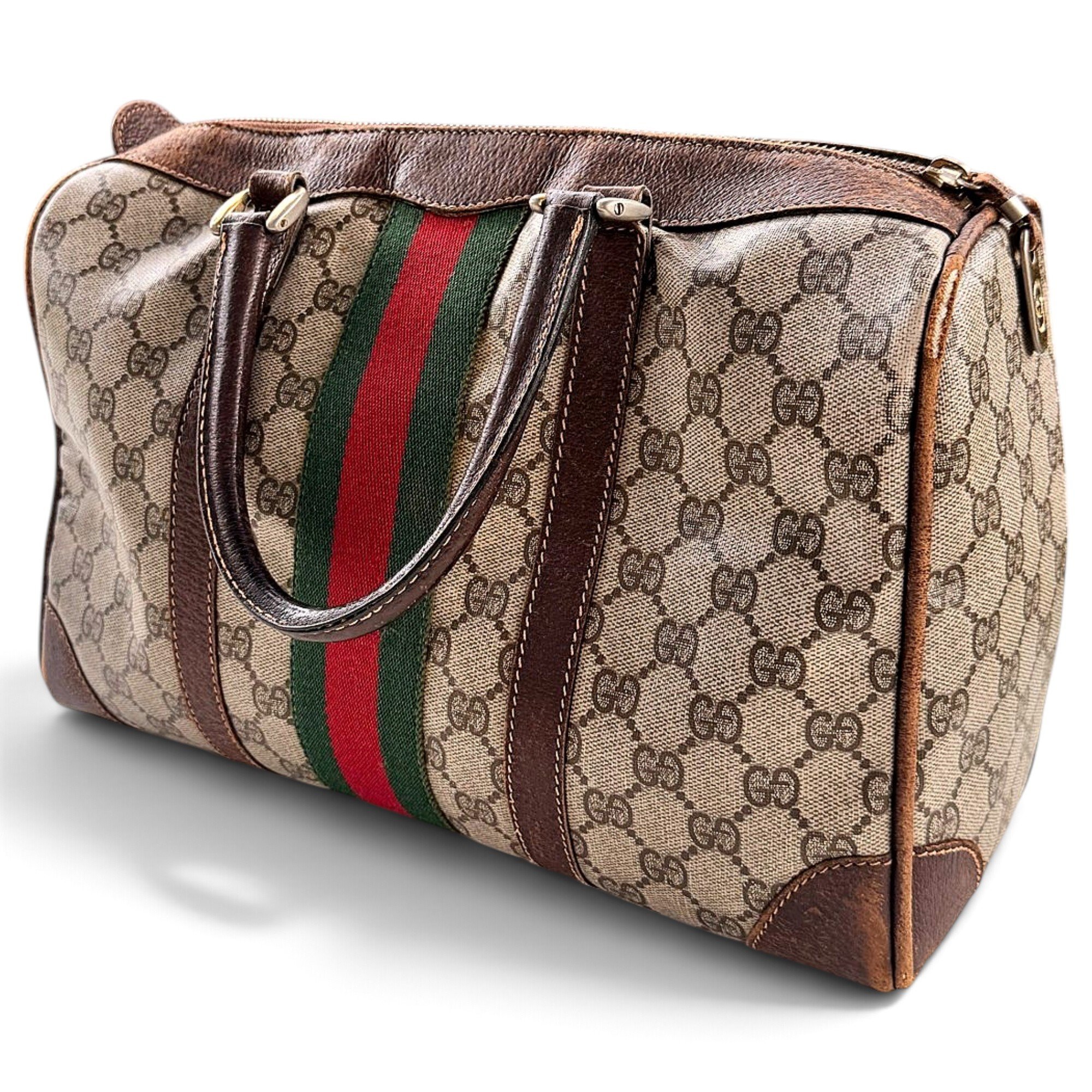 Boston leather bowling bag