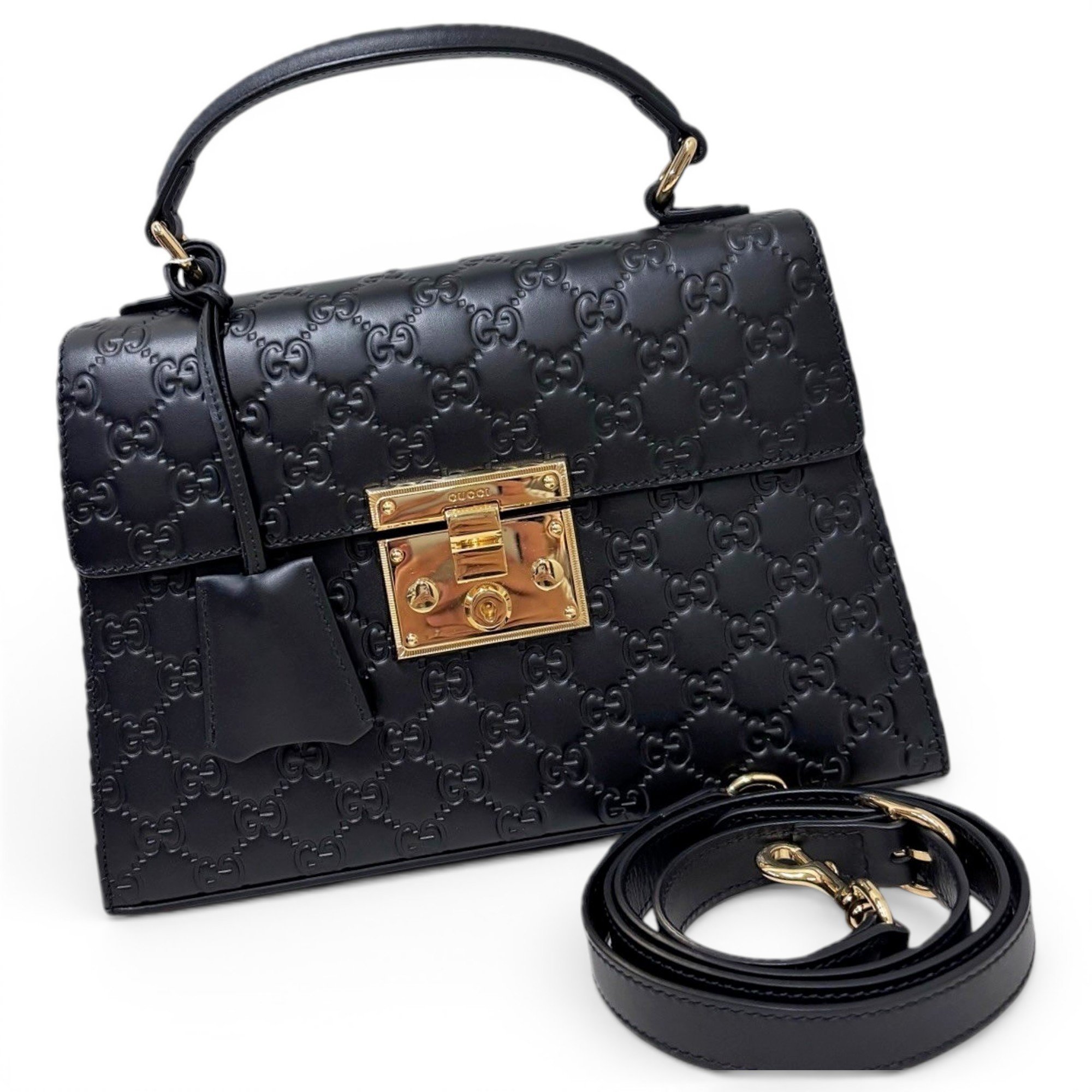 Padlock leather handbag