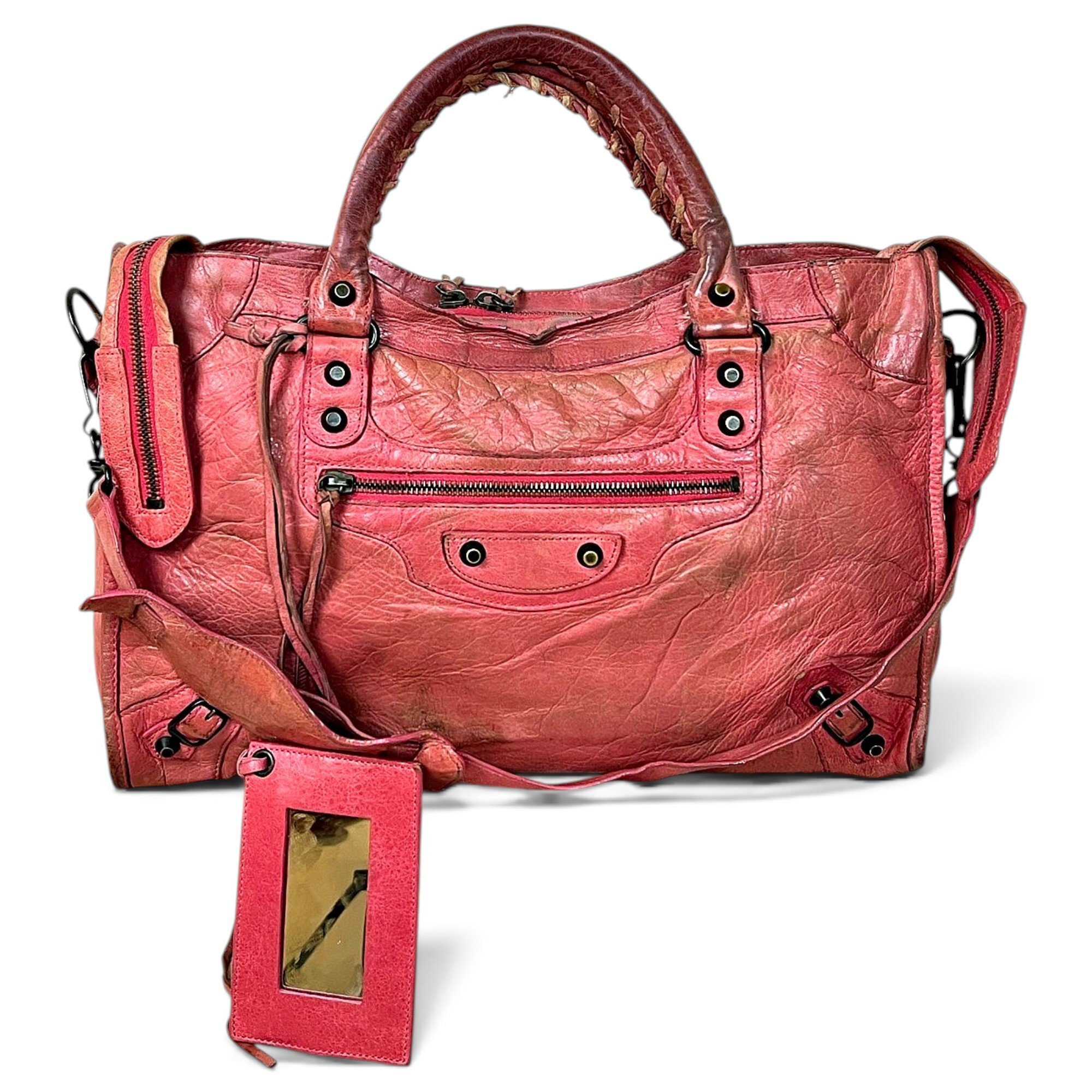 City leather handbag