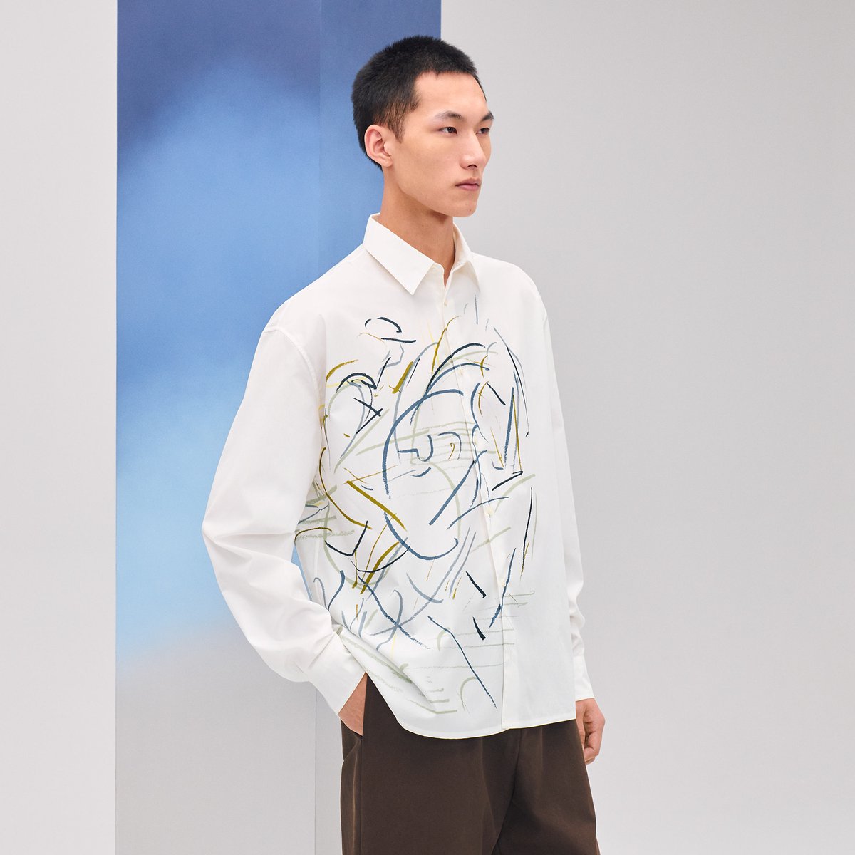 Matcha "Esquisse Au Galop" Boxy Fit Shirt