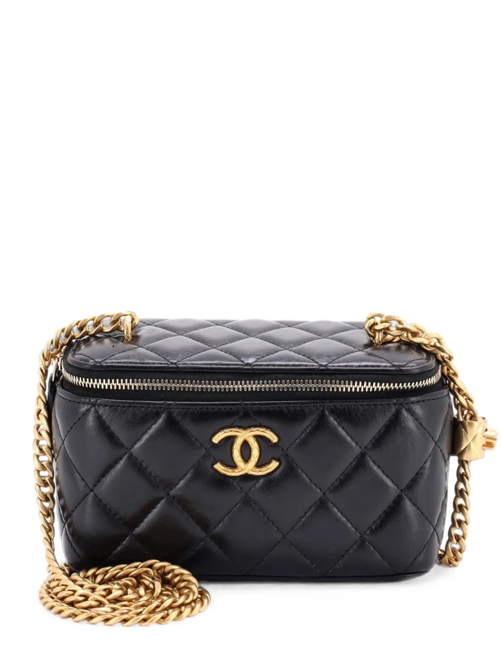 All Slide Long Vanity Case with Chain Quilted Lambskin Small crossbody bag