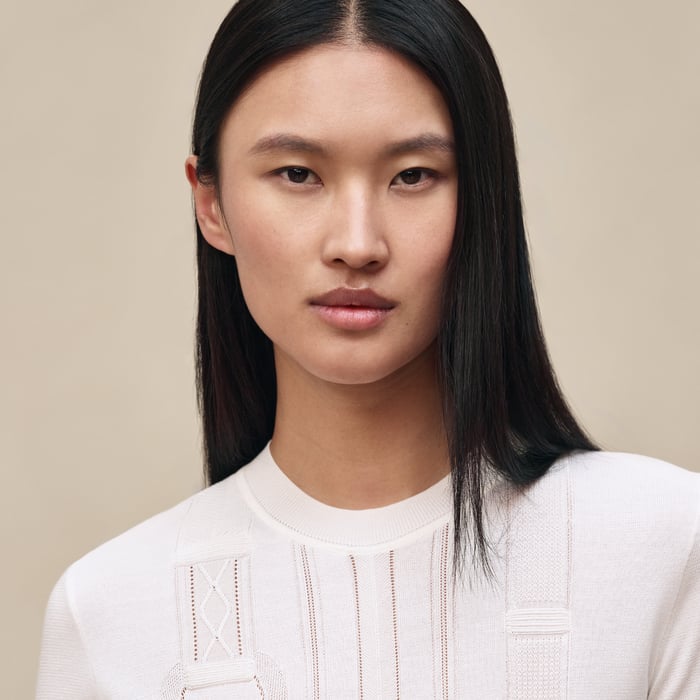 Blanc Nacre "Etriers Remix" Short-sleeve Sweater