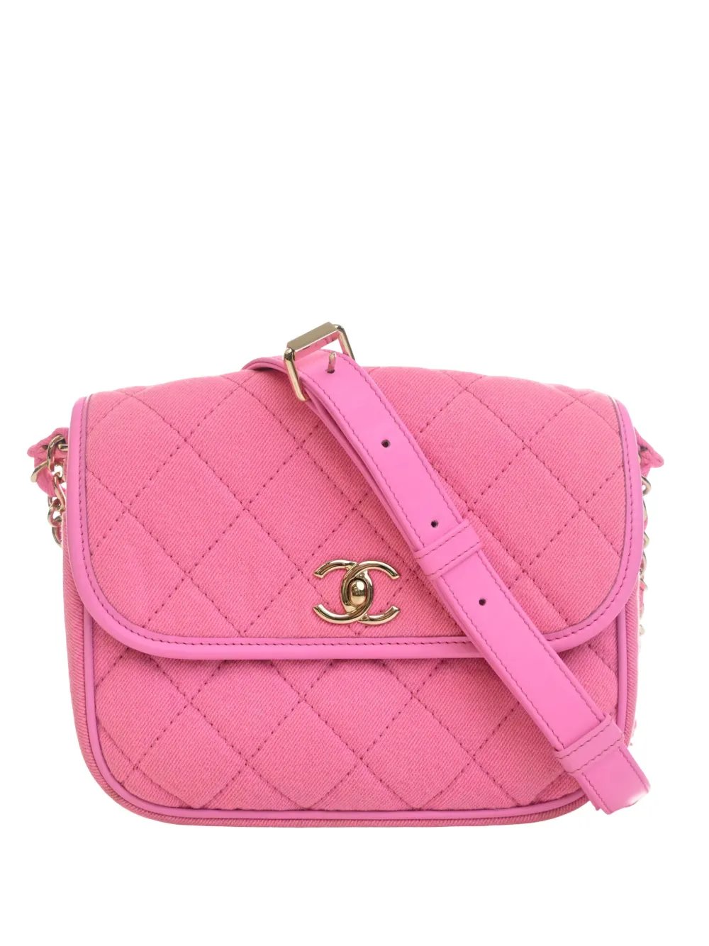 2021 Small CC Quilted Denim Messenger Flap crossbody bag
