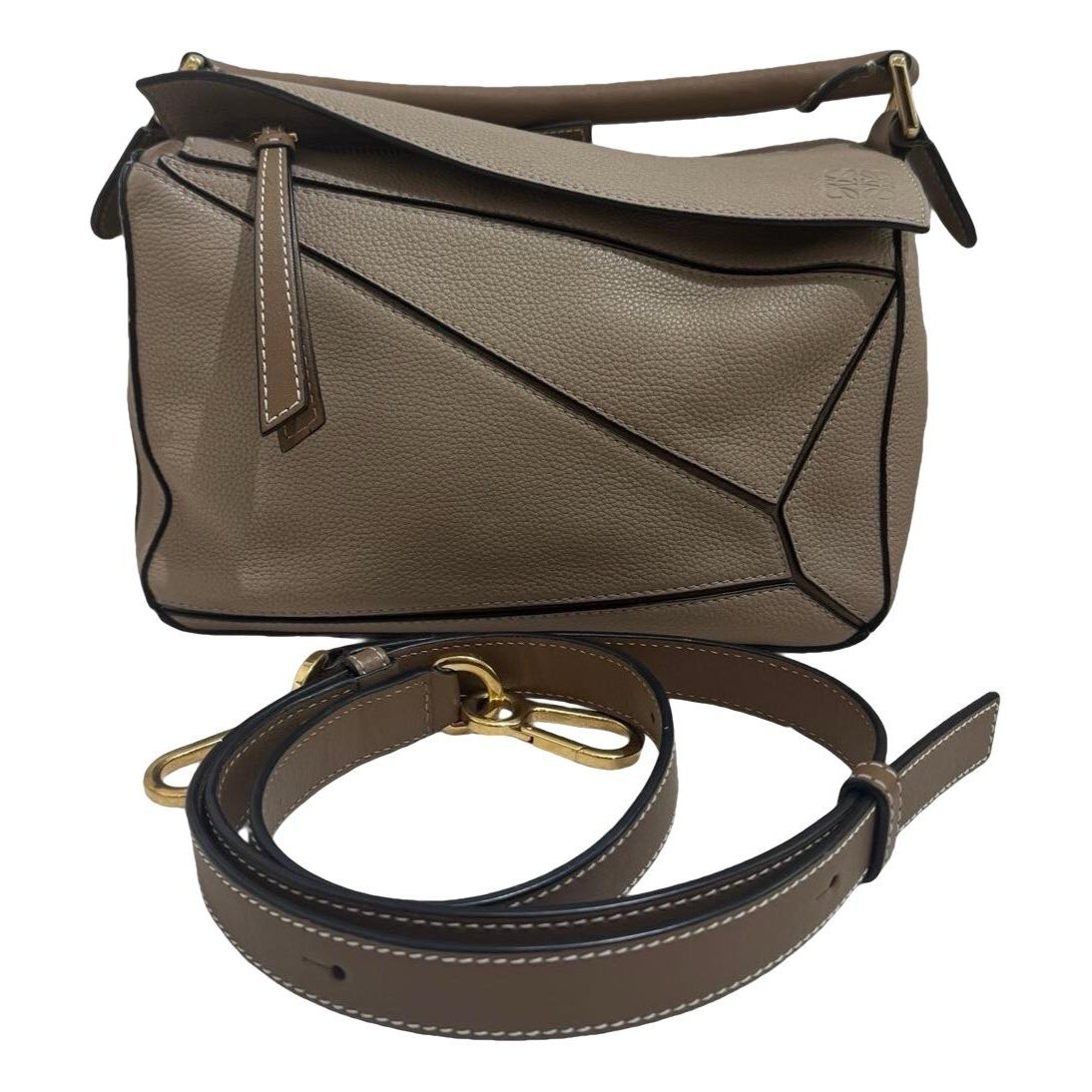 Puzzle leather handbag