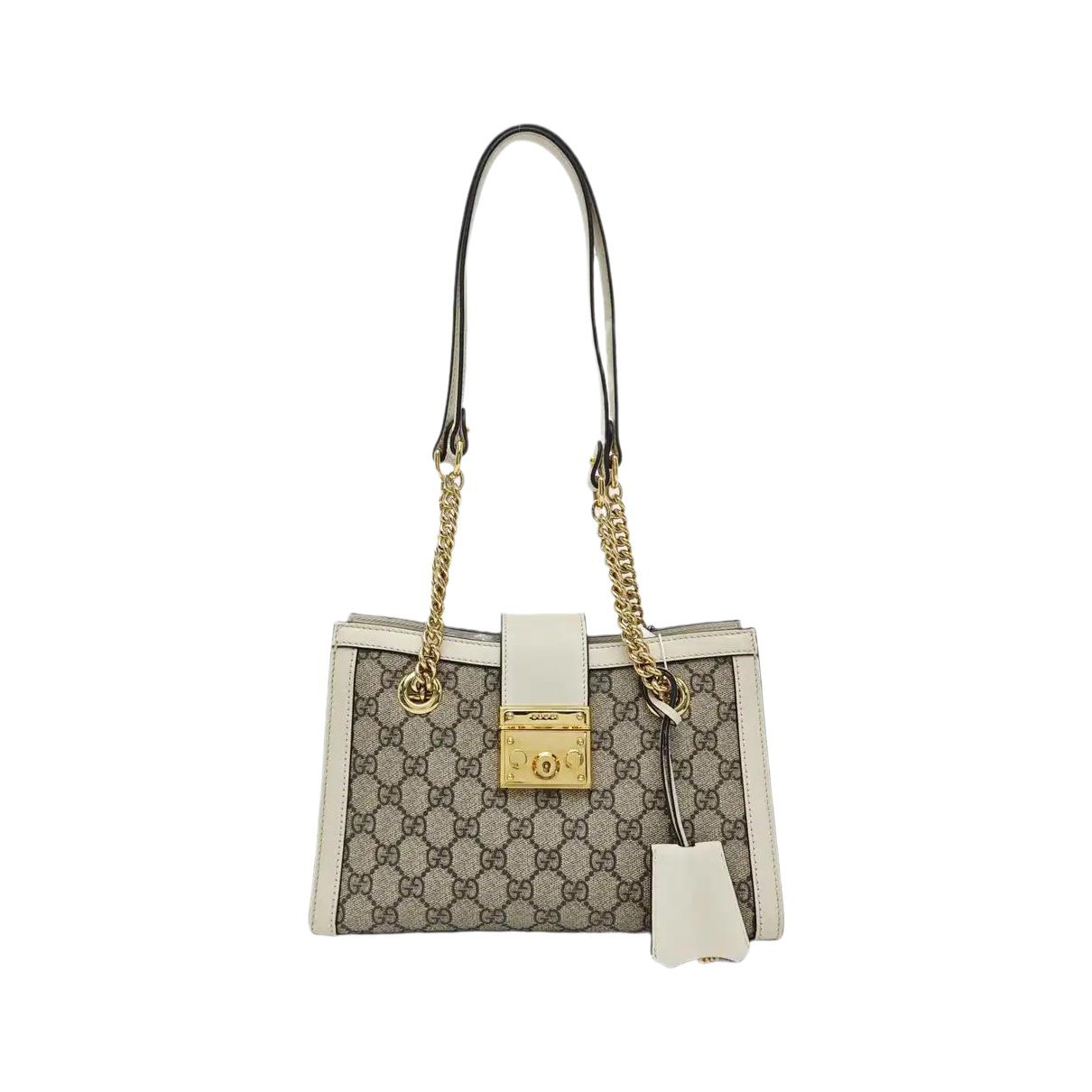 Padlock leather handbag