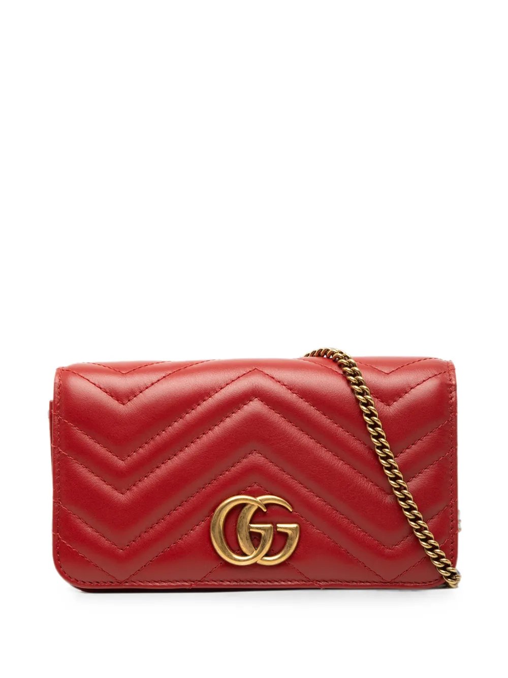 2016-2026 Mini GG Marmont Matelasse Calfskin Wallet On Chain crossbody bag