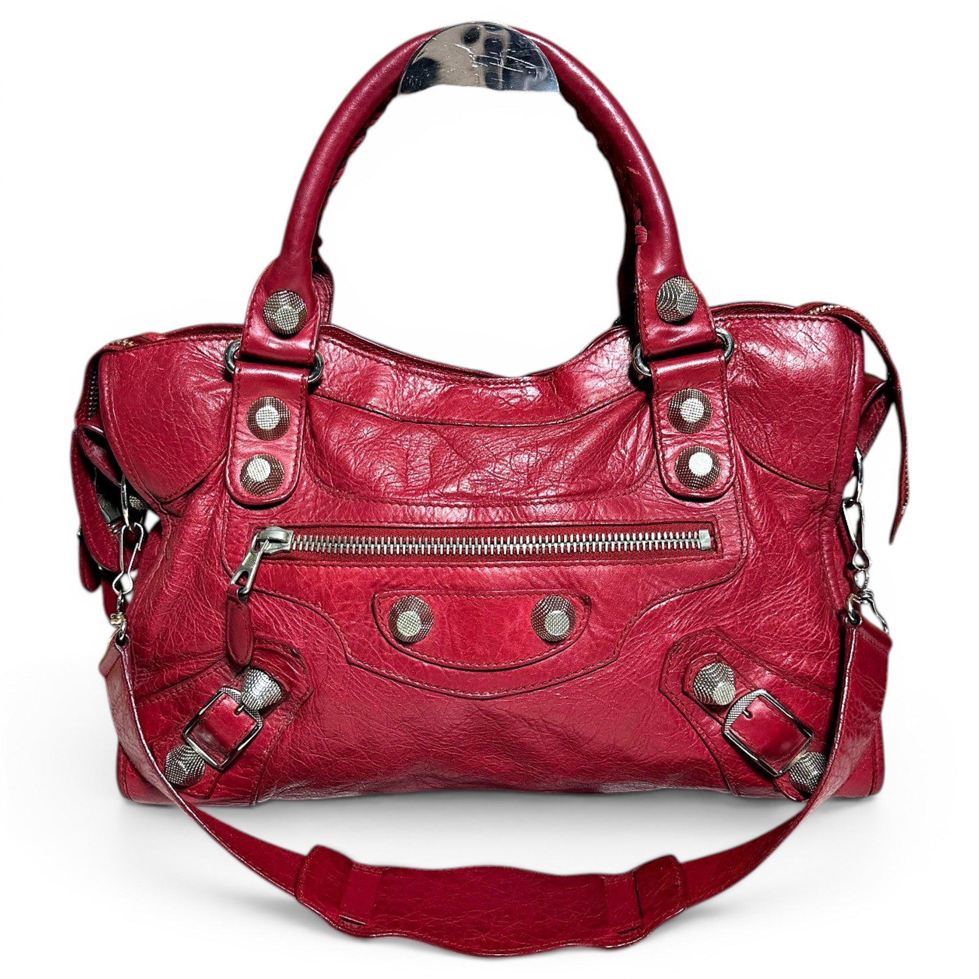 City leather handbag