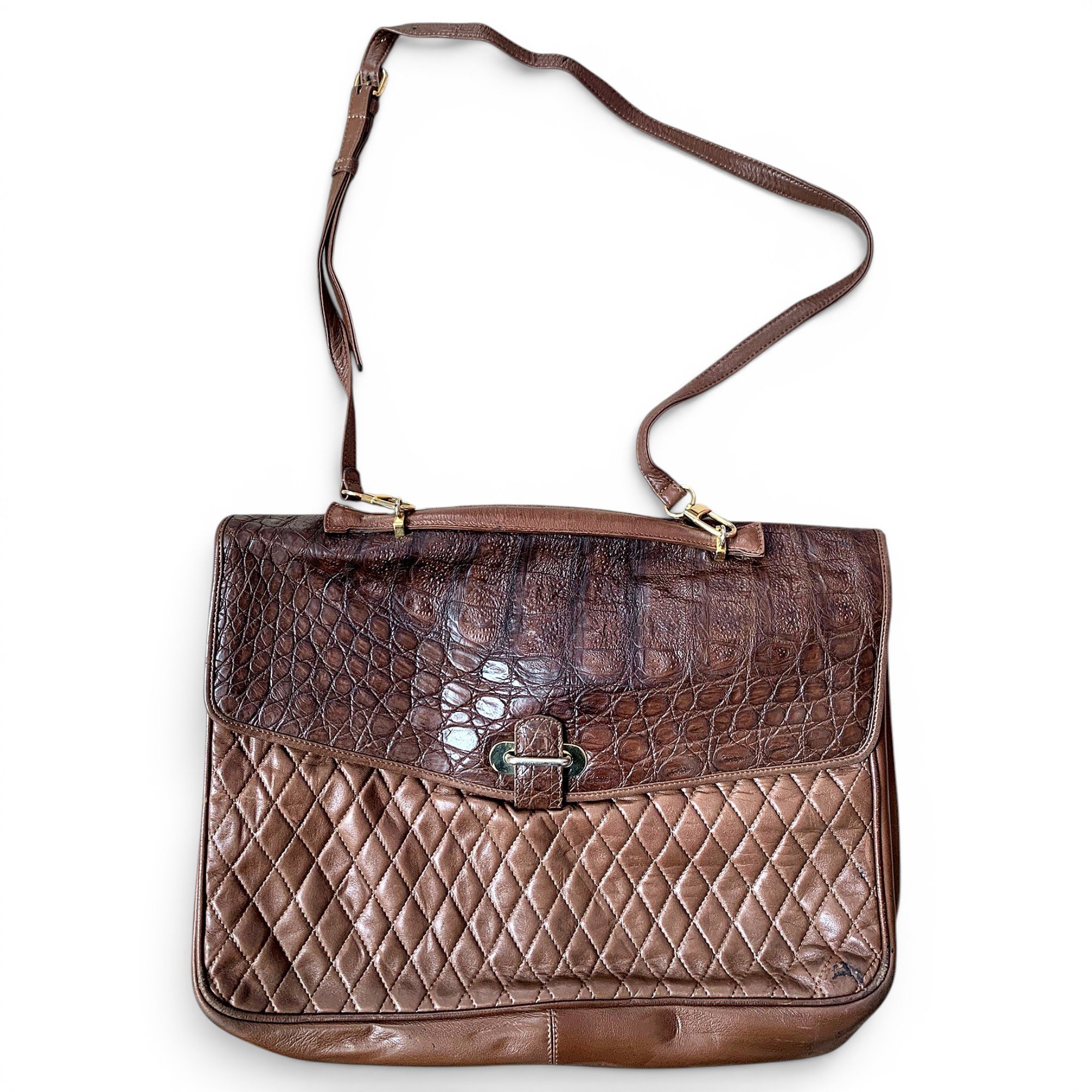 Fedora leather satchel