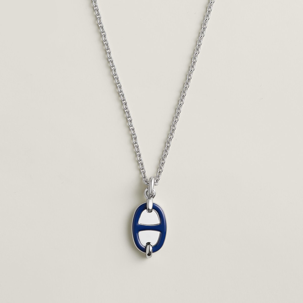 Bleu Saphir Mini Maillon Pendant, Small Model