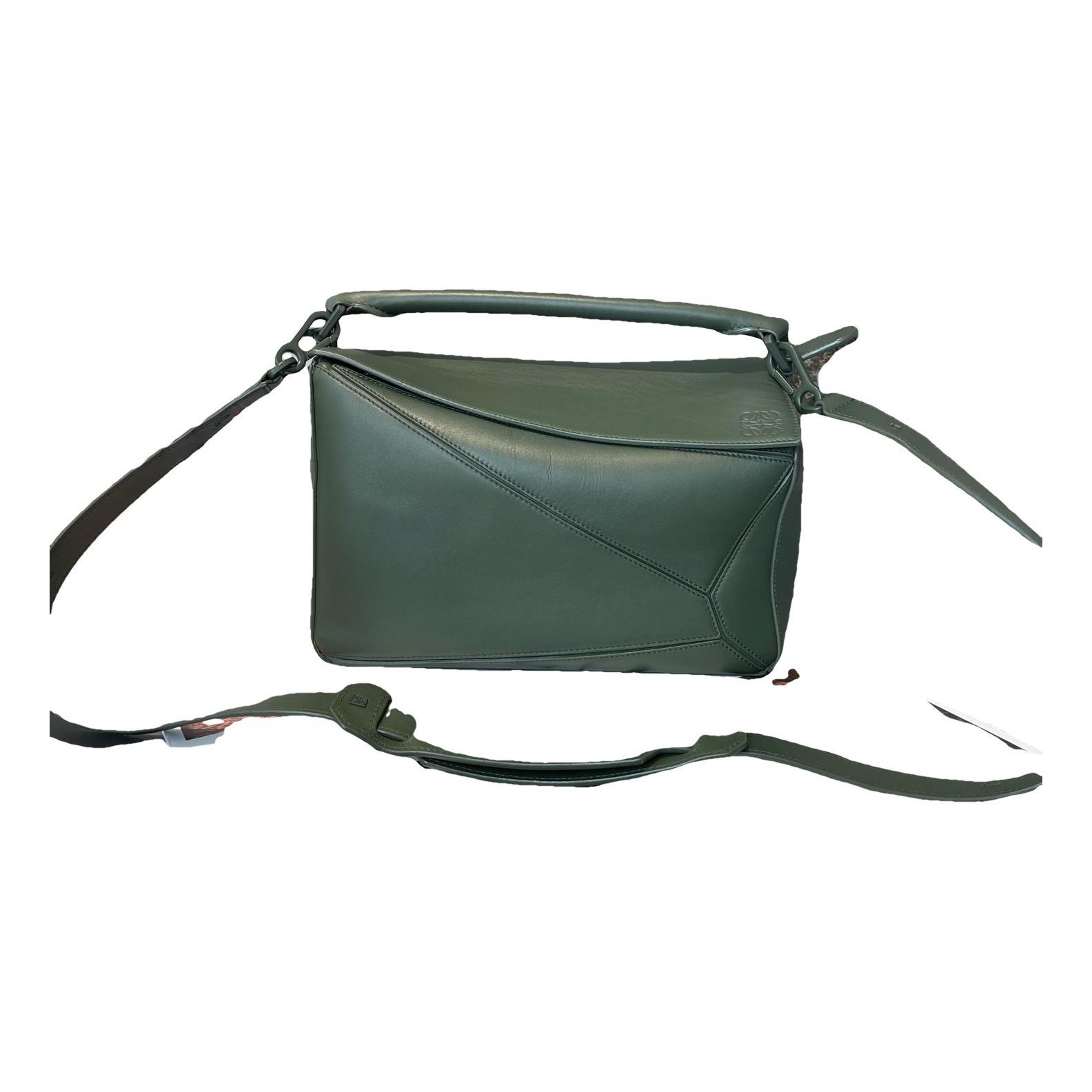 Puzzle leather handbag
