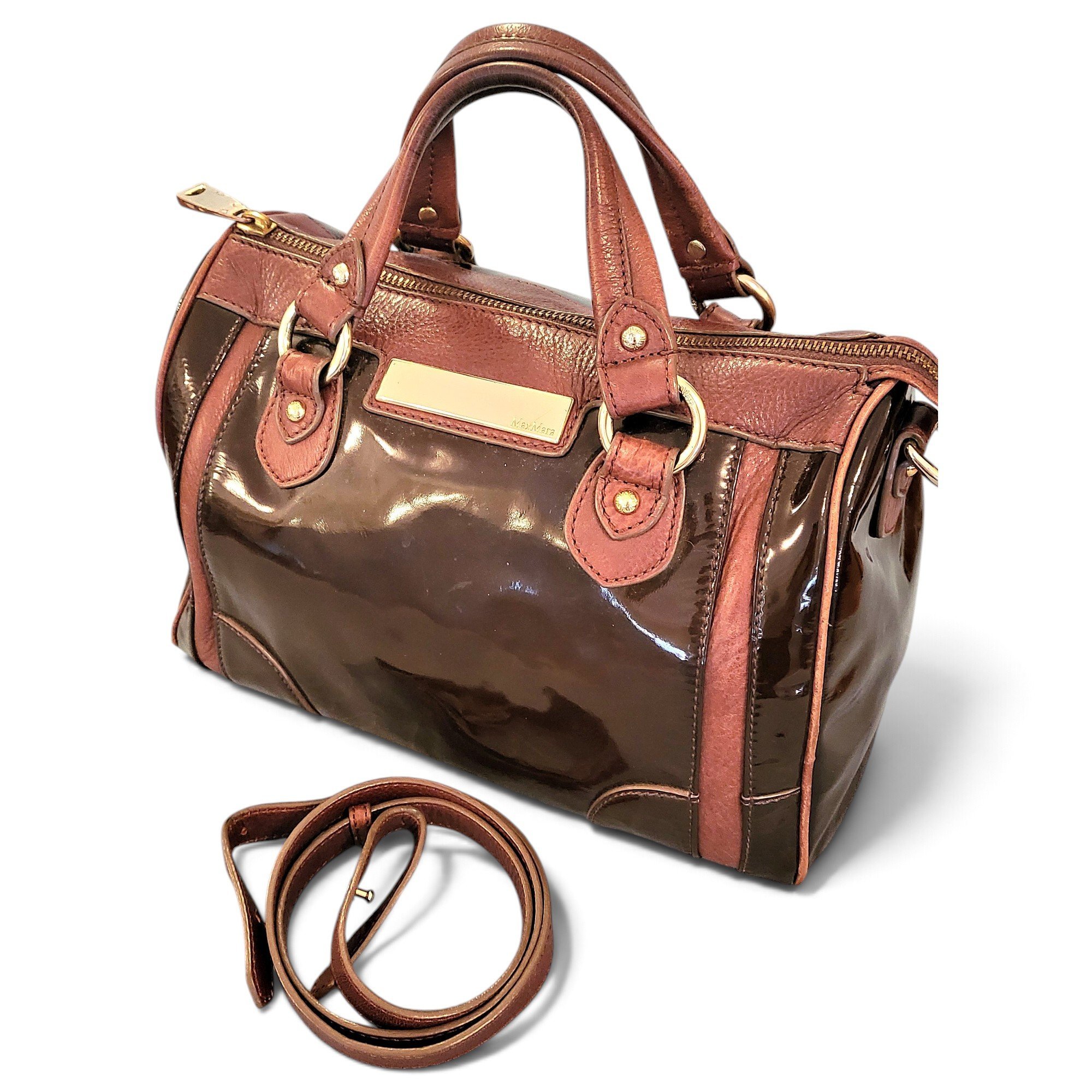 Max Mara Patent leather bowling bag