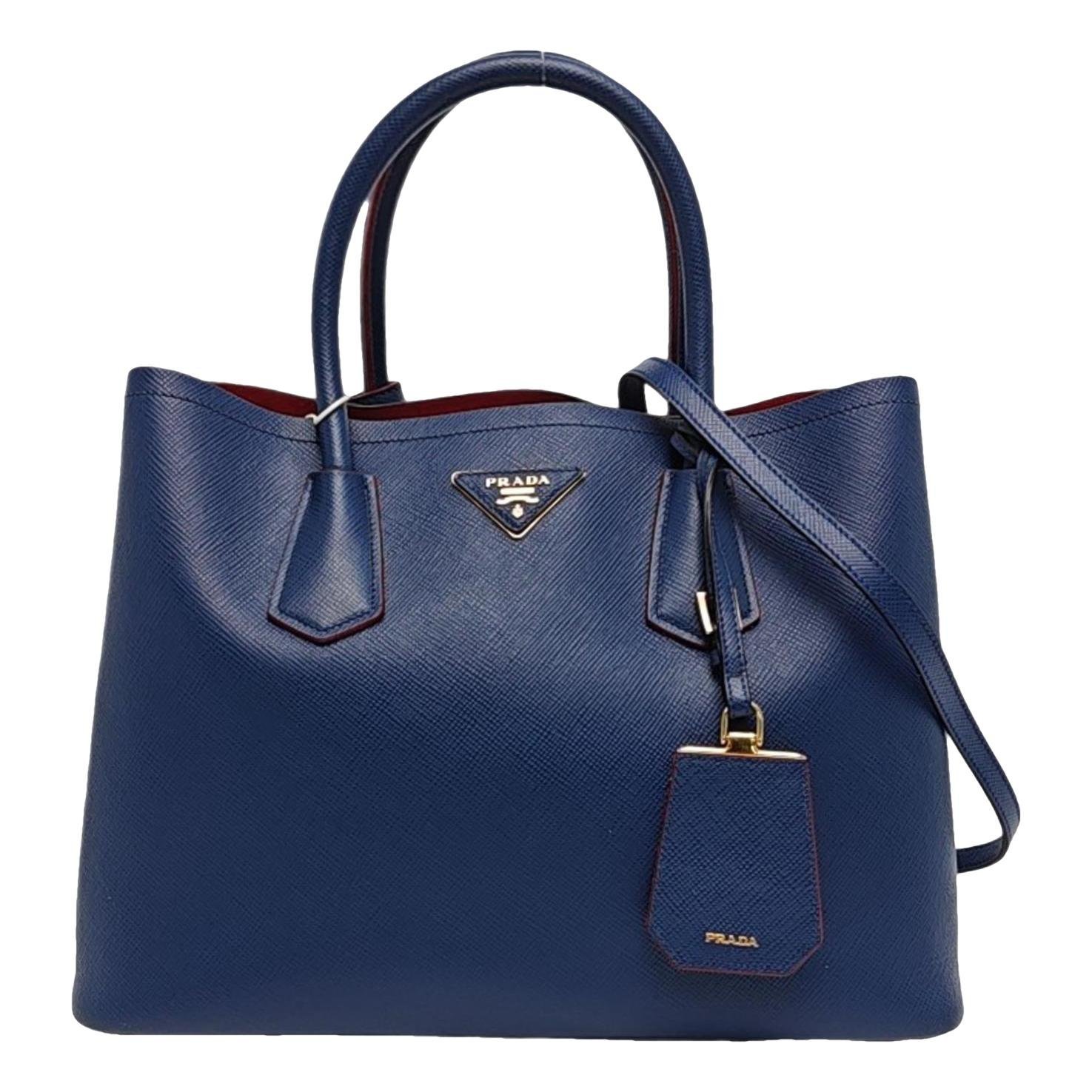 Double leather handbag