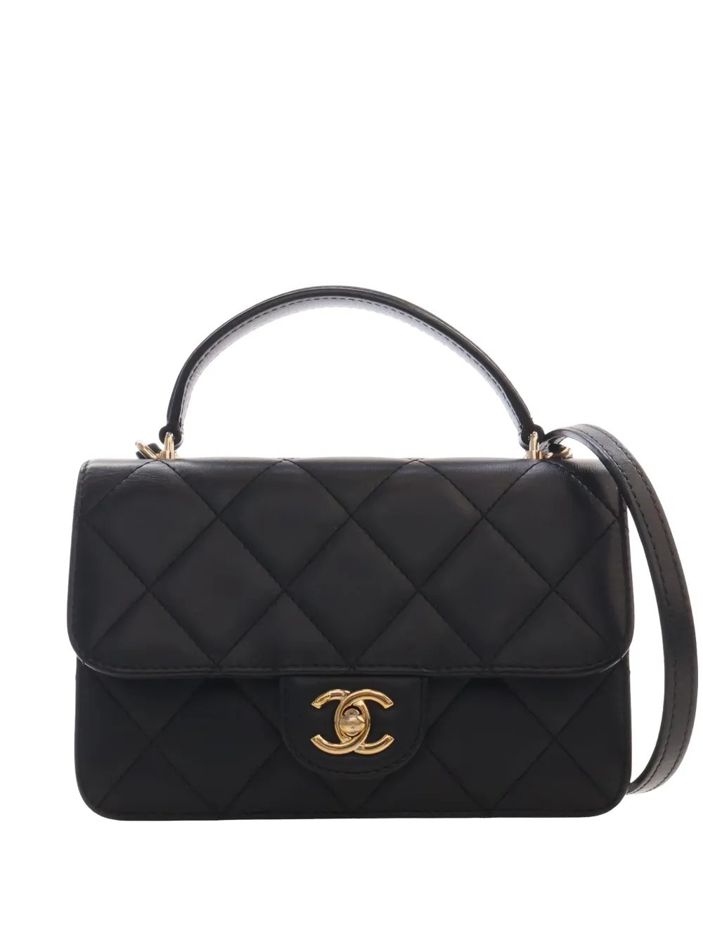 2021-2026 Mini Quilted Lambskin Top Handle Flap satchel