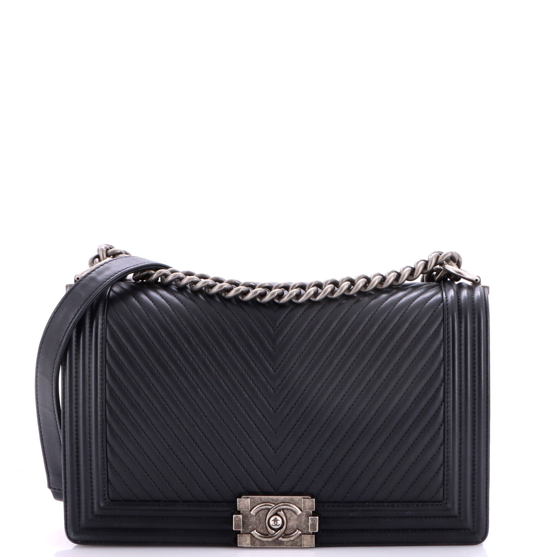 Boy Flap Bag Chevron Lambskin New Medium