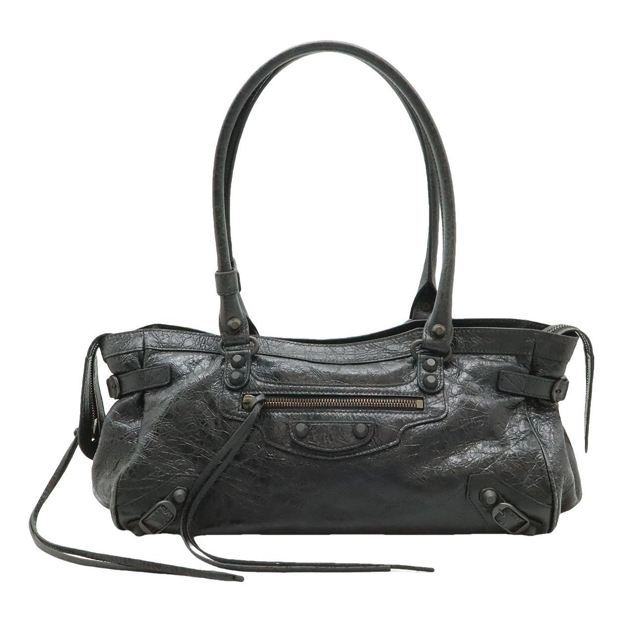 City leather handbag