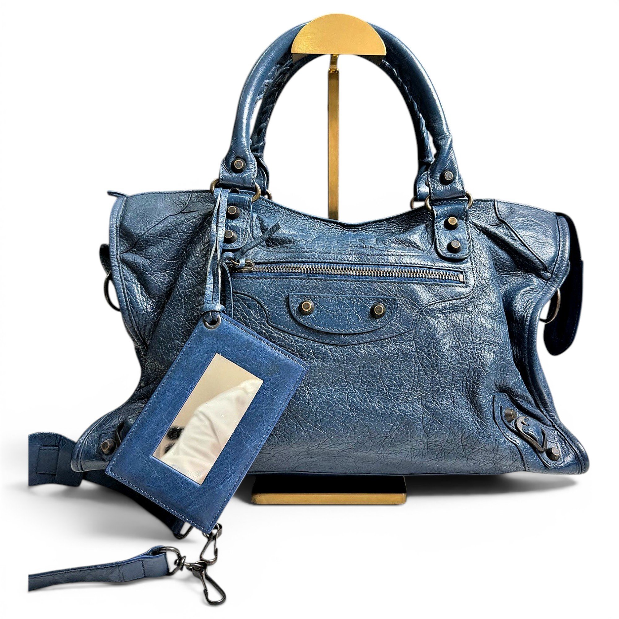 City leather handbag